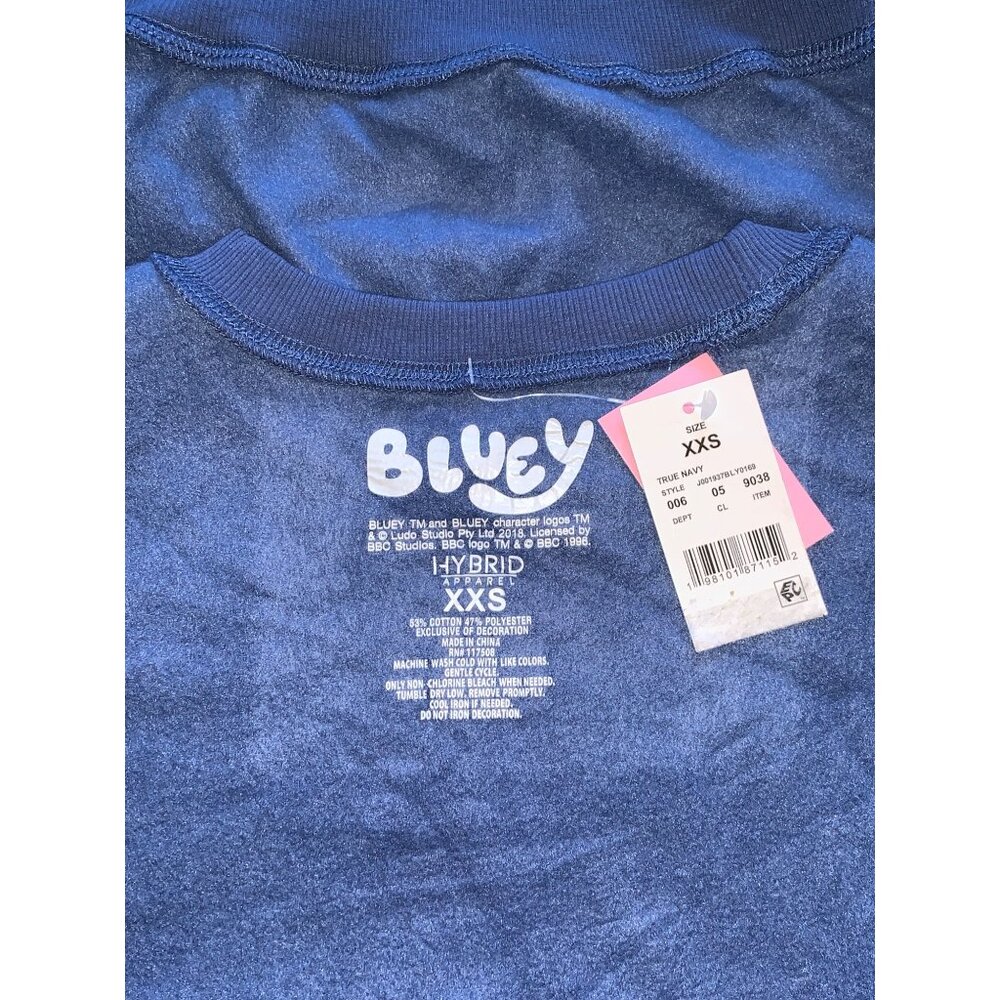 Bluey Kids Girls Crewneck Sweater Blue Hybrid Apparel Cotton Blend Size XXS - Picture 6 of 12